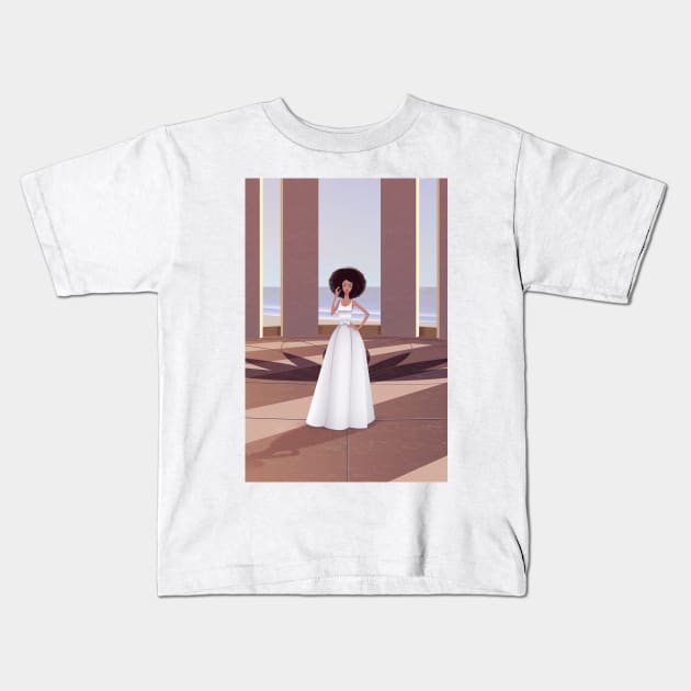 Fashion drawings: Sunset at the terrace Kids T-Shirt by LEGADOVISUAL